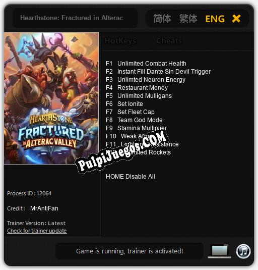 Hearthstone: Fractured in Alterac Valley: Cheats, Trainer +12 [MrAntiFan]