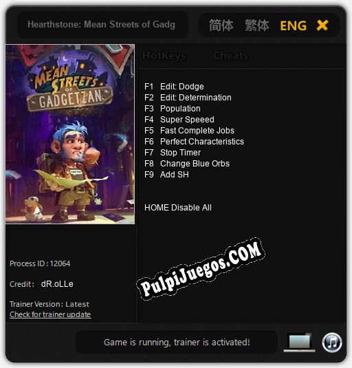 Entrenador liberado a Hearthstone: Mean Streets of Gadgetzan [v1.0.1]