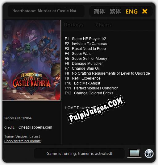 Hearthstone: Murder at Castle Nathria: Cheats, Trainer +12 [CheatHappens.com]