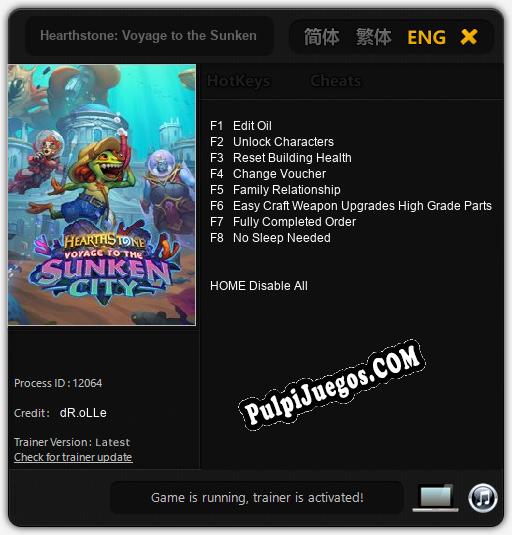 Entrenador liberado a Hearthstone: Voyage to the Sunken City [v1.0.7]