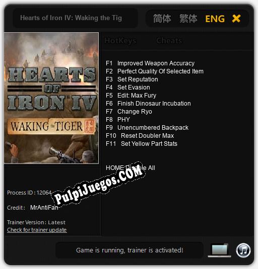 Hearts of Iron IV: Waking the Tiger: Trainer +11 [v1.9]