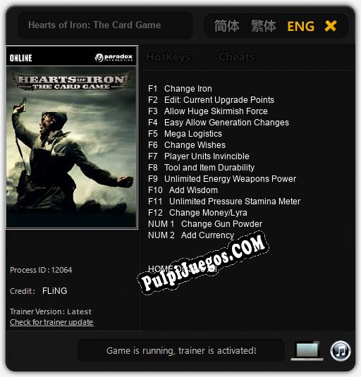 Hearts of Iron: The Card Game: Trainer +14 [v1.8]