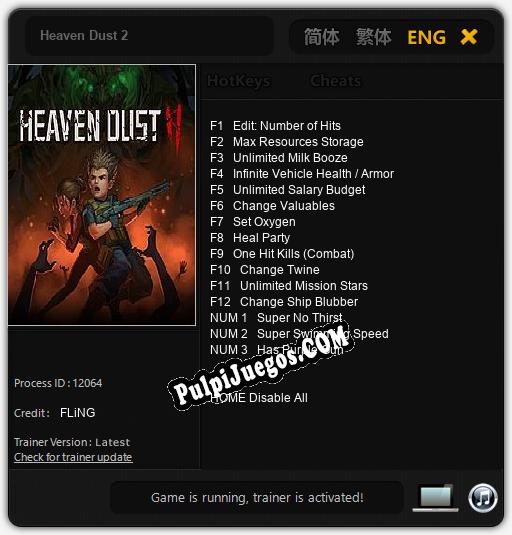 Entrenador liberado a Heaven Dust 2 [v1.0.1]