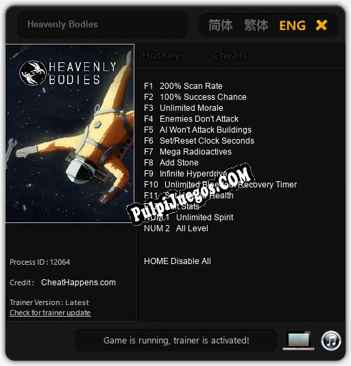 Entrenador liberado a Heavenly Bodies [v1.0.4]