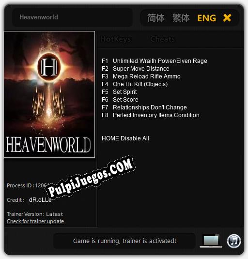 Entrenador liberado a Heavenworld [v1.0.5]