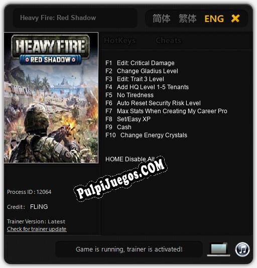 Heavy Fire: Red Shadow: Treinador (V1.0.7)