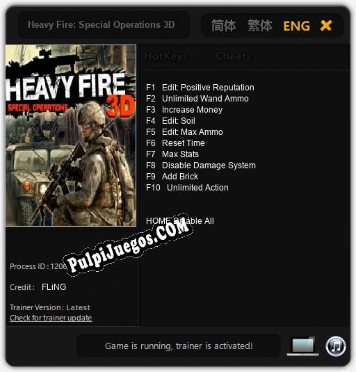 Entrenador liberado a Heavy Fire: Special Operations 3D [v1.0.6]