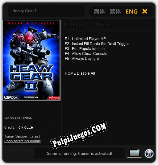 Heavy Gear II: Cheats, Trainer +5 [dR.oLLe]