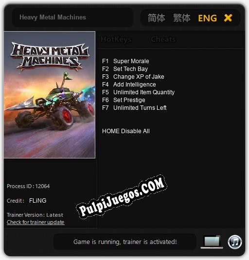 Heavy Metal Machines: Trainer +7 [v1.9]