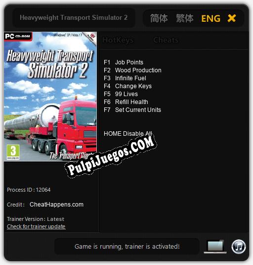 Heavyweight Transport Simulator 2: Trainer +7 [v1.1]