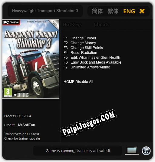 Heavyweight Transport Simulator 3: Treinador (V1.0.25)