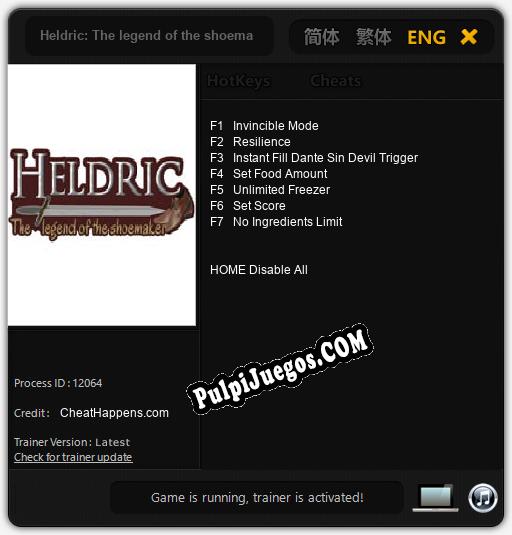 Entrenador liberado a Heldric: The legend of the shoemaker [v1.0.7]