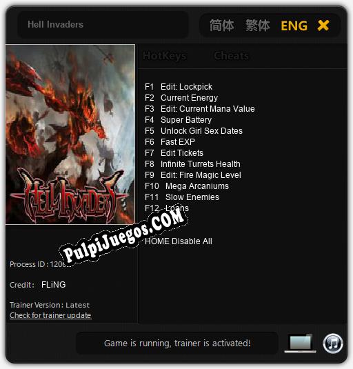 Hell Invaders: Trainer +12 [v1.1]