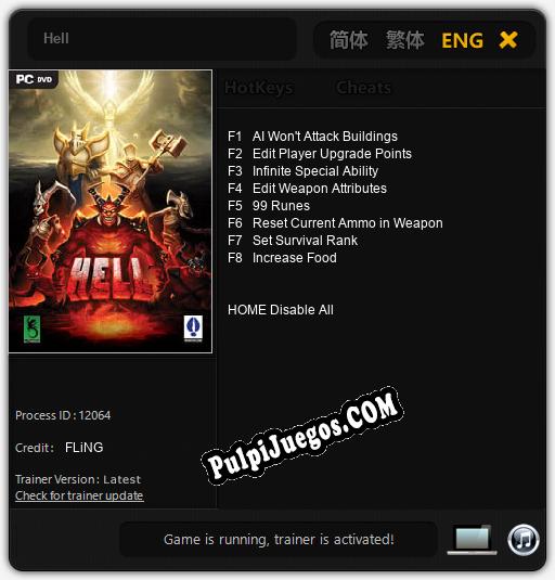 Hell: Treinador (V1.0.68)