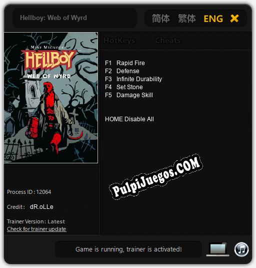 Hellboy: Web of Wyrd: Treinador (V1.0.39)