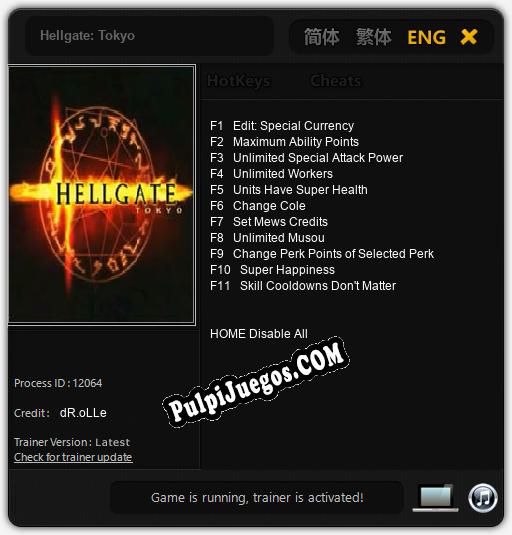 Entrenador liberado a Hellgate: Tokyo [v1.0.2]