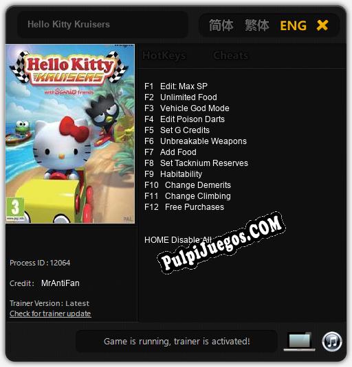 Hello Kitty Kruisers: Trainer +12 [v1.4]