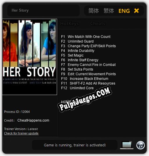 Her Story: Trainer +12 [v1.3]