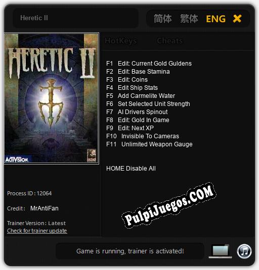 Heretic II: Treinador (V1.0.79)