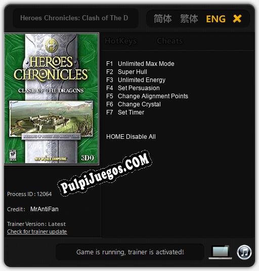 Heroes Chronicles: Clash of The Dragons: Treinador (V1.0.5)