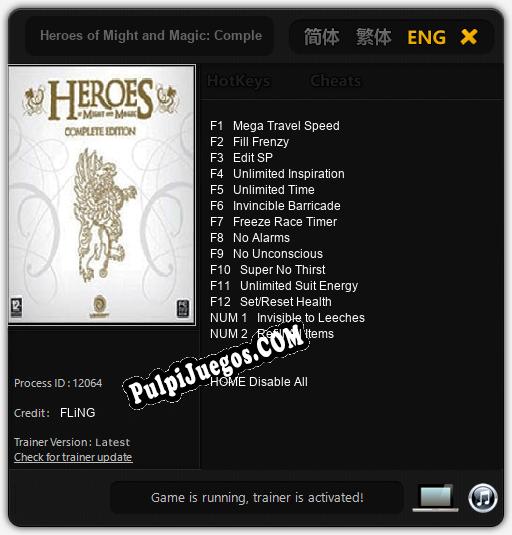 Entrenador liberado a Heroes of Might and Magic: Complete Edition [v1.0.3]