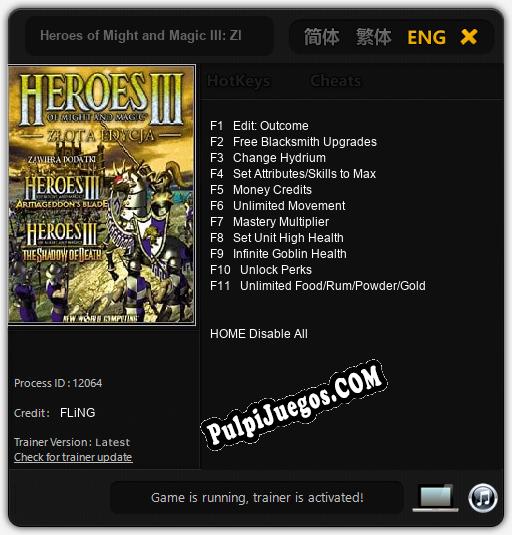 Heroes of Might and Magic III: Zlota Edycja: Cheats, Trainer +11 [FLiNG]