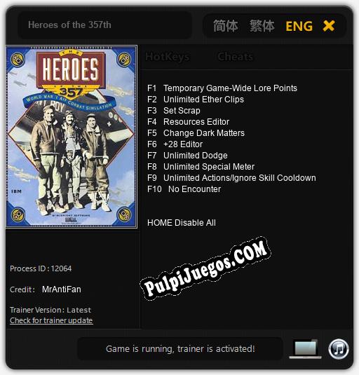 Entrenador liberado a Heroes of the 357th [v1.0.2]