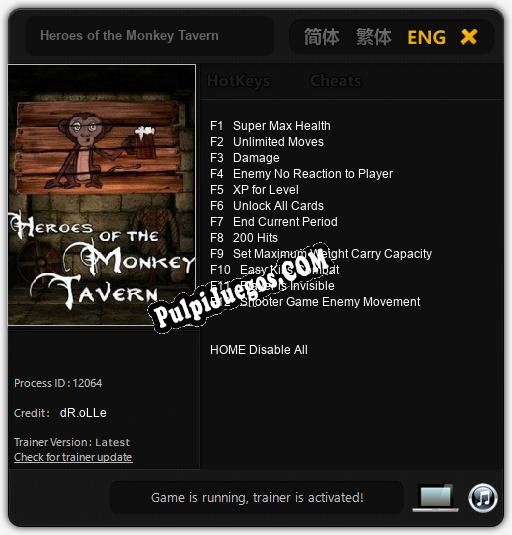 Entrenador liberado a Heroes of the Monkey Tavern [v1.0.6]