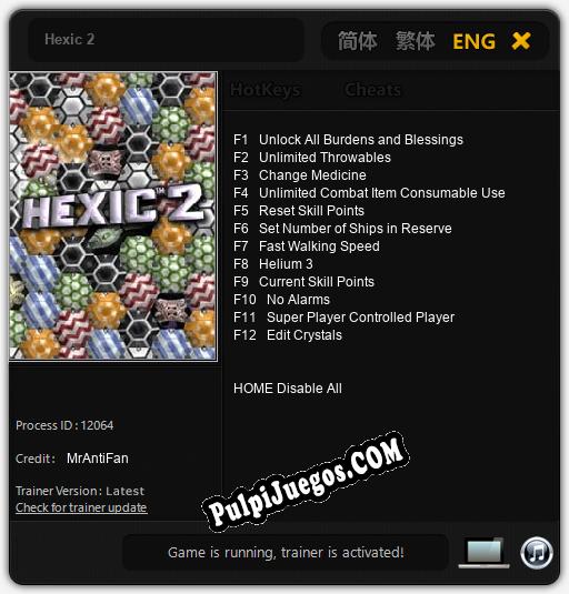 Hexic 2: Trainer +12 [v1.5]