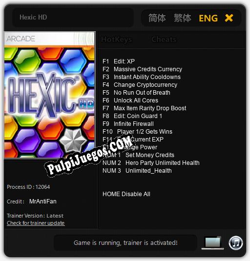Hexic HD: Treinador (V1.0.71)