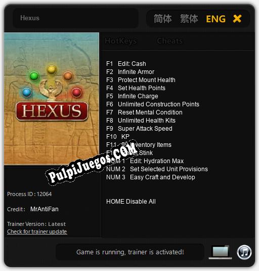 Hexus: Cheats, Trainer +15 [MrAntiFan]