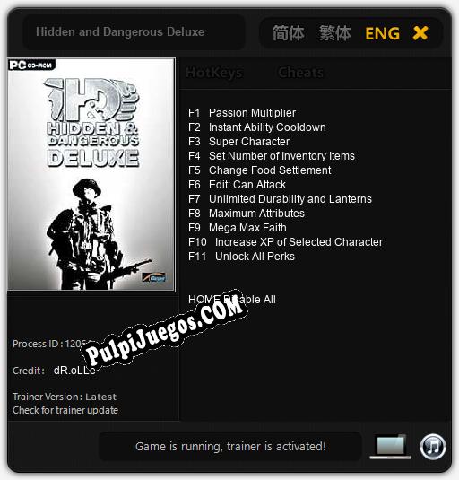 Hidden and Dangerous Deluxe: Trainer +11 [v1.4]