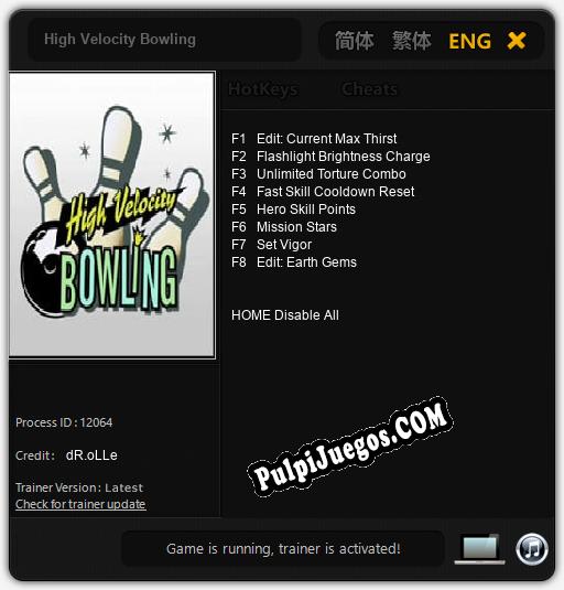 High Velocity Bowling: Treinador (V1.0.73)