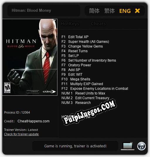 Hitman: Blood Money: Treinador (V1.0.50)