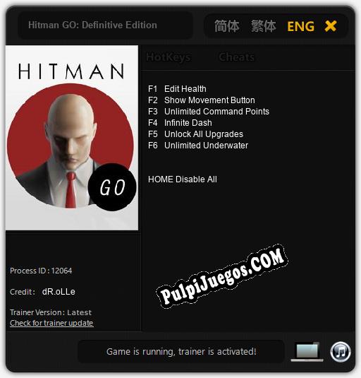 Hitman GO: Definitive Edition: Trainer +6 [v1.4]