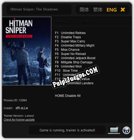 Hitman Sniper: The Shadows: Treinador (V1.0.82)