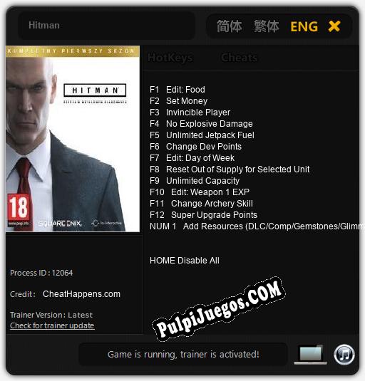 Hitman: Treinador (V1.0.62)