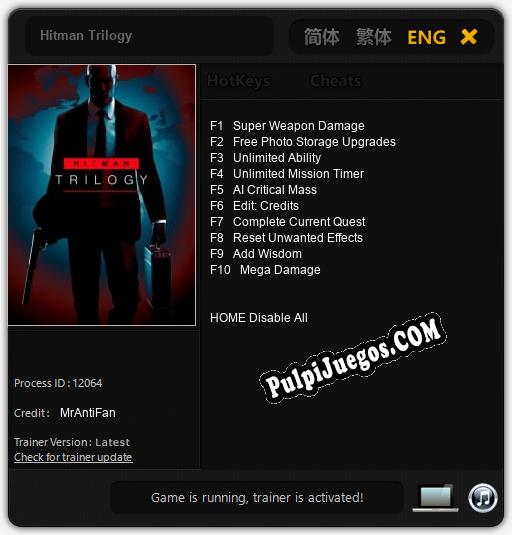 Hitman Trilogy: Trainer +10 [v1.3]