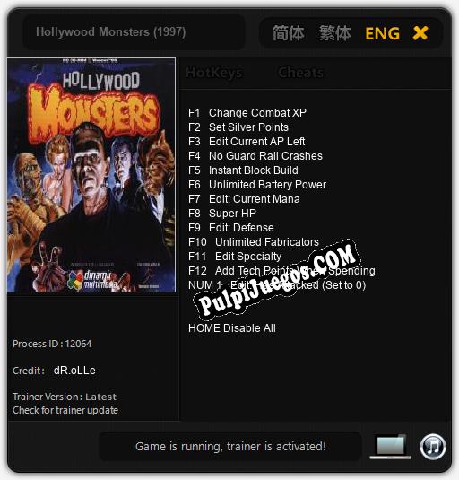 Hollywood Monsters (1997): Cheats, Trainer +13 [dR.oLLe]