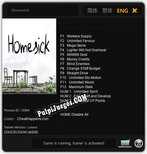 Entrenador liberado a Homesick [v1.0.8]