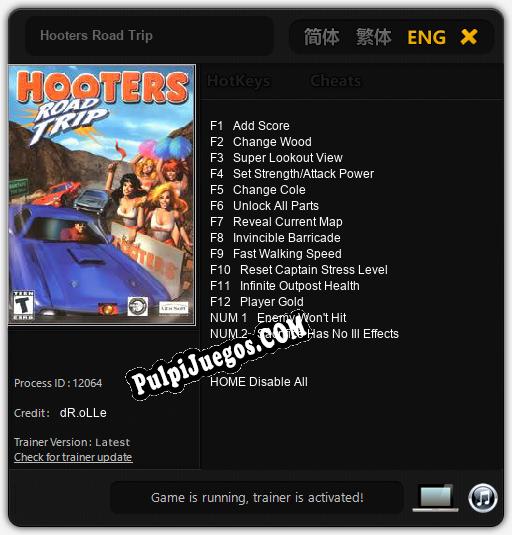 Hooters Road Trip: Treinador (V1.0.85)