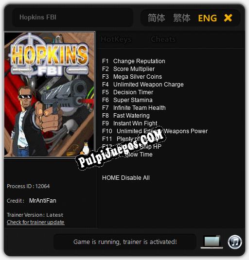 Hopkins FBI: Treinador (V1.0.30)