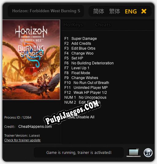 Entrenador liberado a Horizon: Forbidden West Burning Shores [v1.0.7]