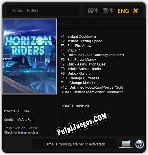 Horizon Riders: Cheats, Trainer +13 [MrAntiFan]