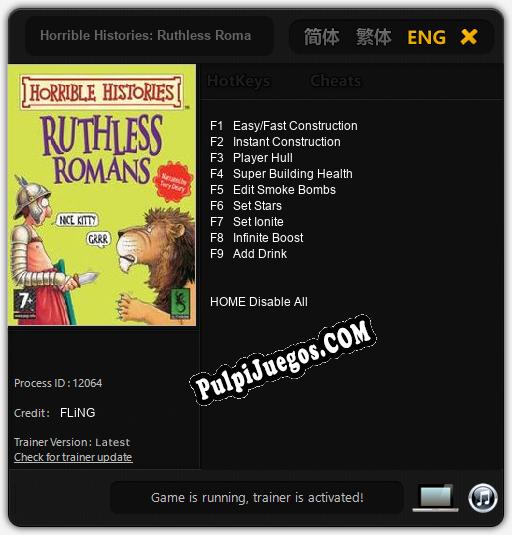 Horrible Histories: Ruthless Romans: Trainer +9 [v1.8]