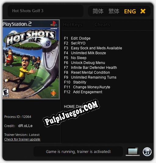 Entrenador liberado a Hot Shots Golf 3 [v1.0.2]