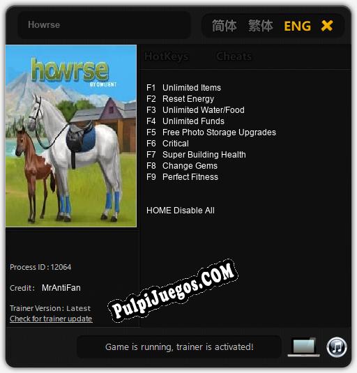 Howrse: Trainer +9 [v1.6]