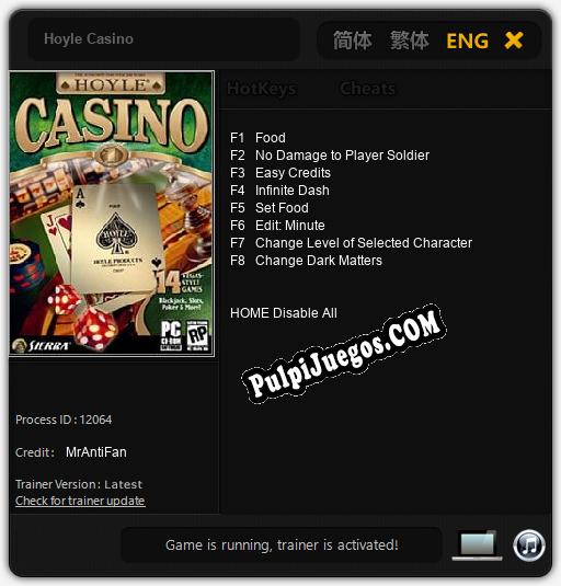 Hoyle Casino: Trainer +8 [v1.5]