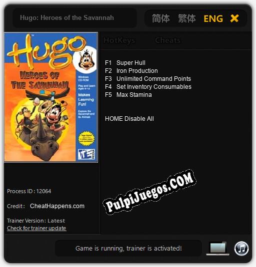 Hugo: Heroes of the Savannah: Cheats, Trainer +5 [CheatHappens.com]