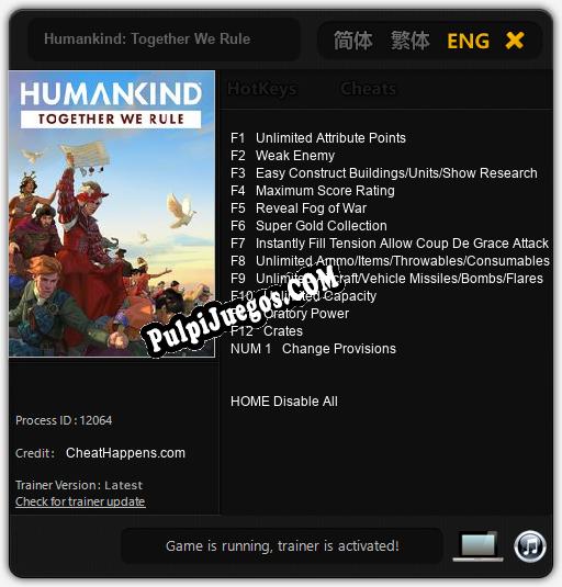 Humankind: Together We Rule: Treinador (V1.0.93)